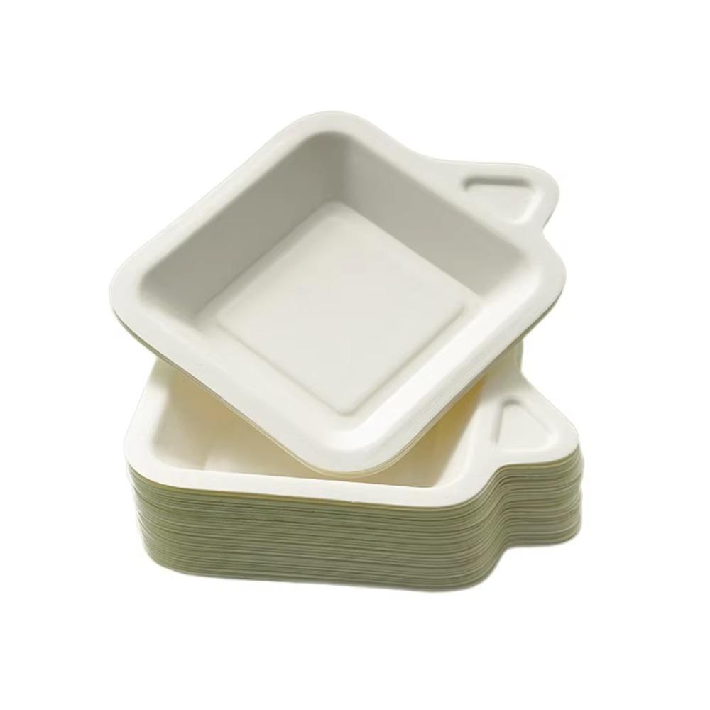 50Pcs Square Cake Tableware Thickened Fruit Plate New Paper Plates Picnic Birthday Party