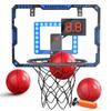 Eaglestone Indoor Basketballkorb, Spielzeug für Kinder, Innen-/Außenbereich, 3 Bälle, LED-Lichter, Automatische Punktzählung, Soundeffekte, Tür-Montagebar,