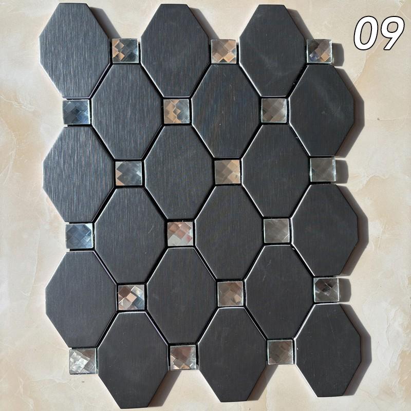 4 Pcs Aluminum-plastic Self-adhesive Mosaic Wall Stickers Peel And Stick Backsplash Tiles Bathroom Living Room Background Decor