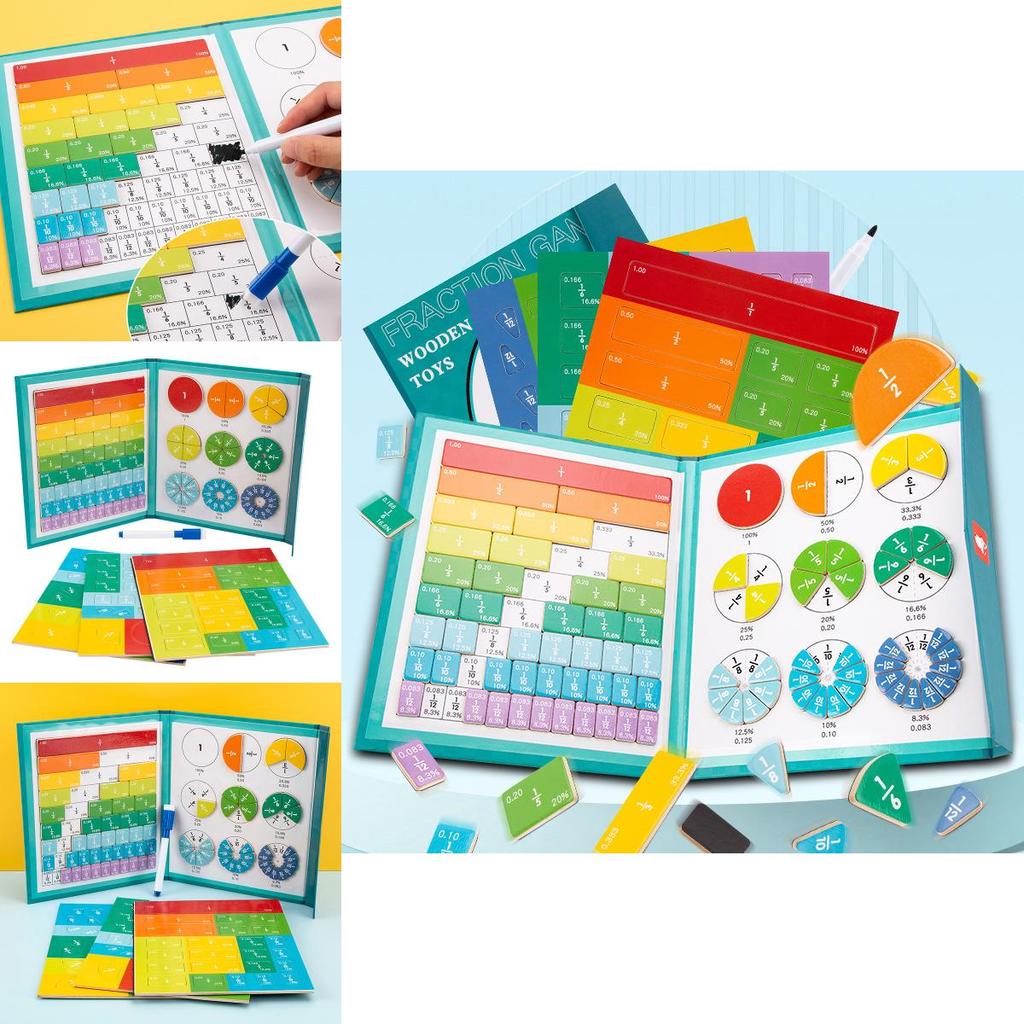 Educational Magnetic Fraction Book With Water Pen For Kids Learning And Math Practice