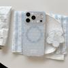 Funda Azul Floral con Soporte Magnético para iPhone 17 Pro Max