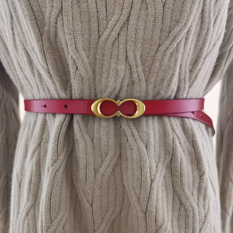 Leather Women Slim Waist Belt With Alloy Pin Buckle For Trendy Outfits Daily