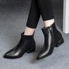 2025 New Women's Boots Fashion Casual Leather Boots Pointed Toe Office Formal Shoes for Women Zipper Ankle Boots Botas De Mujer