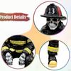 Firefighter Skeleton Statue Ornament Resin Sitter Figurine for Home Decoration