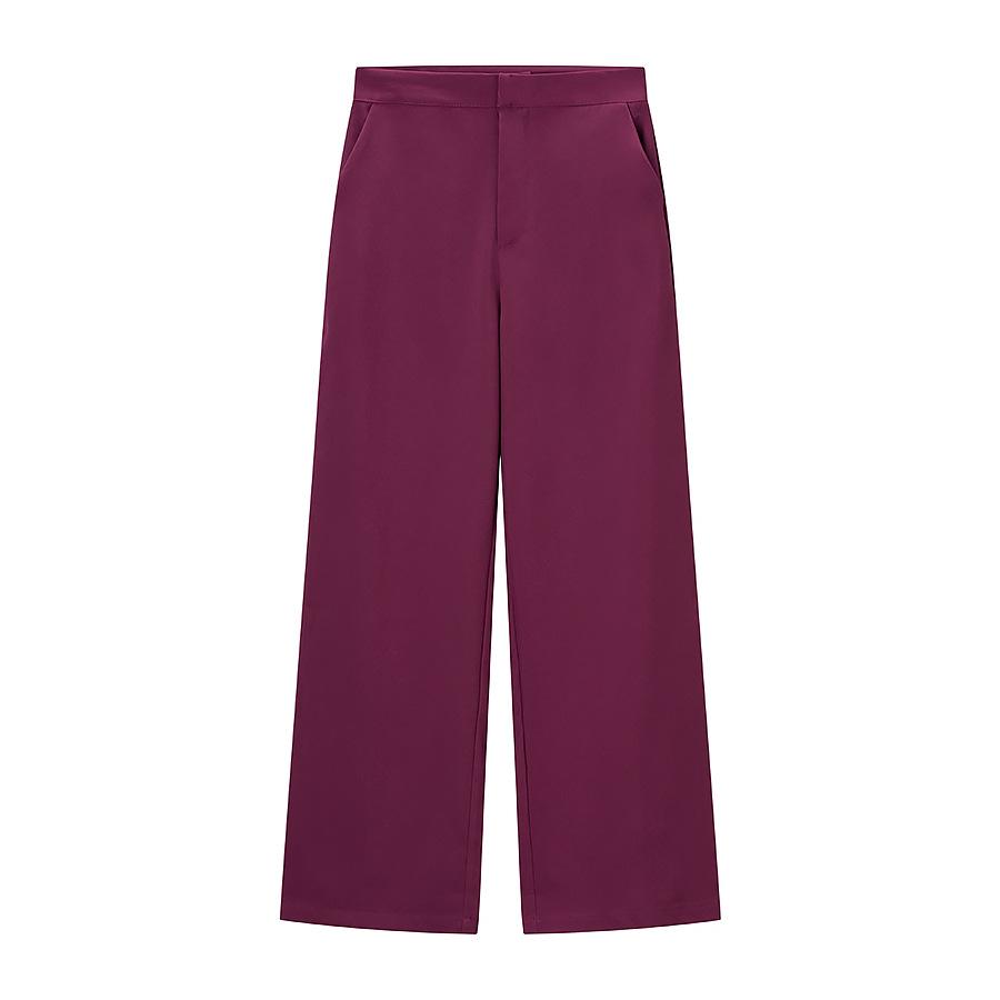 

Women s Autumn Casual Suit Jacket with Feather Cuffs and Straight Long Pants Set Small