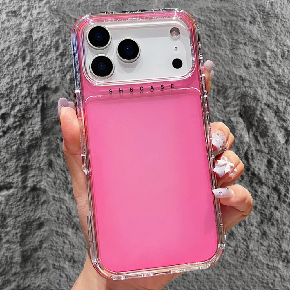 IPhone 17 Air 16 15 Pro 14 Plus 13 12 Mini 11 Pro 17Pro Shockproof Armor Transparent Cover Fashion Bright Fluorescence Case