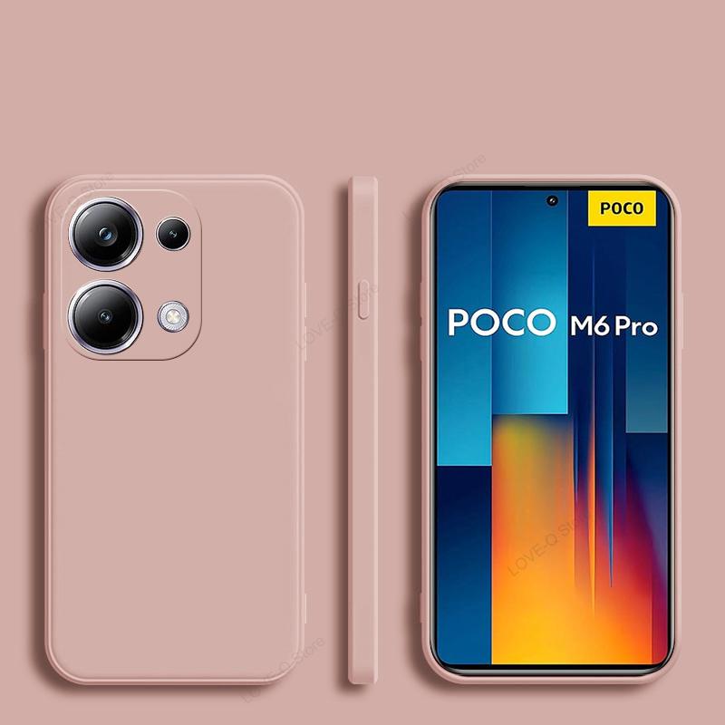 Für Poco M6 M6Pro PocoM6 Pro Hülle Luxus Flüssigsilikonhülle Für Xiaomi Poco M6 M 6 M6Pro PocoM6 Pro 4G Weiche Handyhüllen