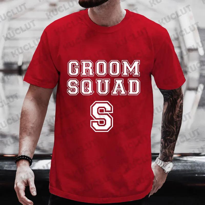 Groom Squad Best Man T Shirt Team EVG Future Groom Tshirt Friends Single Farewell Fashion Graphic Tops Bachelor Stag Party Tees