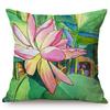 Colorful Charming Flowers Oil Painting Art Lotus Plumeria Peony Flower For Home Decor Sofa Cushion Cover Linen Throw Pillow Case
