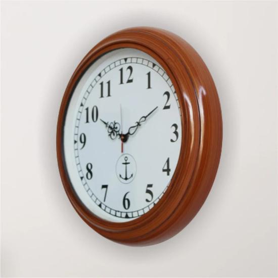 Antique Wooden Wall Clock 16 Inch - Vintage Nautical Style Decorative Timepiece for Classic Home & Office Décor