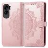 For Honor 90 Lite 5G Case Embossed Mandala Leather Phone Cover Magnetic Flip Wallet