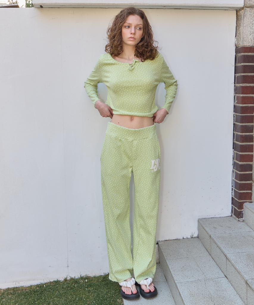 Leteoli Flower Pattern Sweatpants_Green