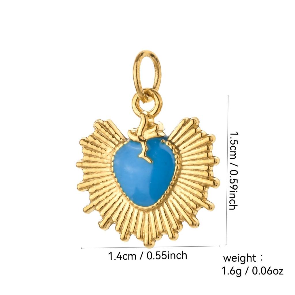 Stainless Steel Drip Oil Ice Cream Heart Necklace & Bracelet Charms
