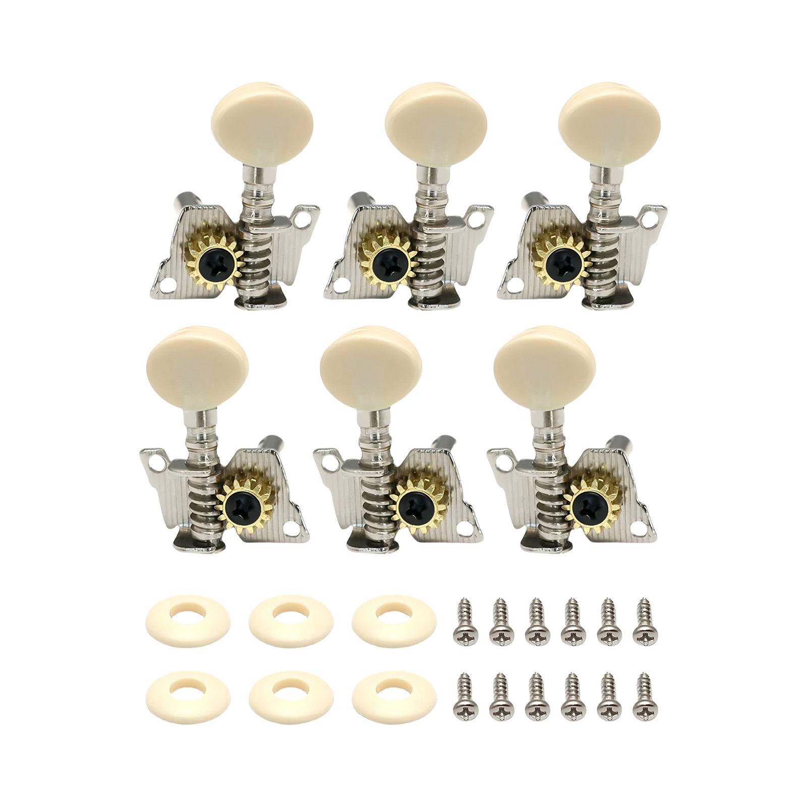 

6Pieces Guitar Headstock Pegs Metal Guitar Head Knobs Metal Texture Locking Tuners for Optimal Sound Enhancement