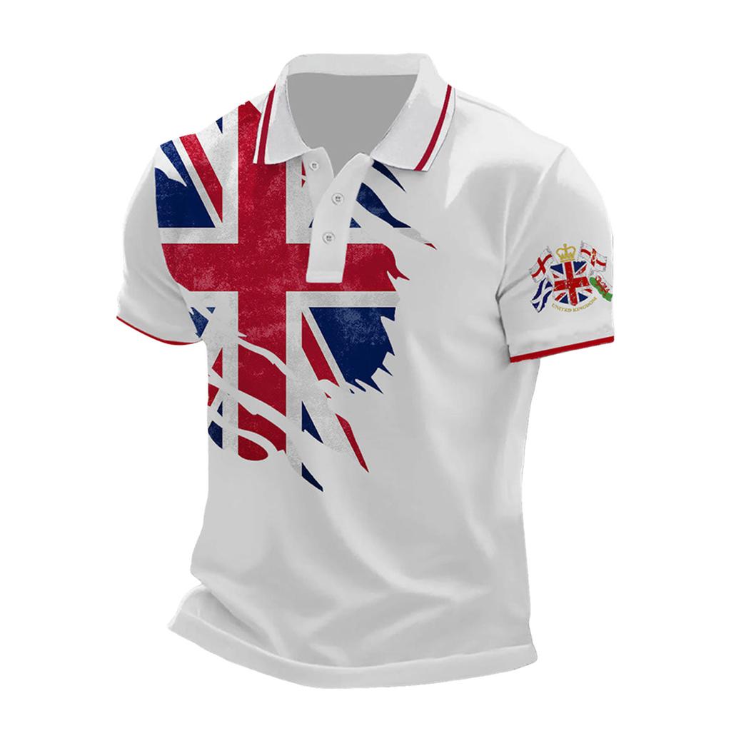 Summer 3D printed men's POLO shirt 2025 European and American foreign trade new models, short-sleeved POLO hot-selling