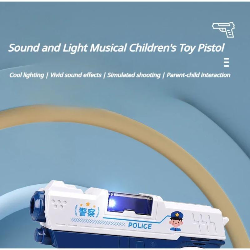 Kids Sound Light Music Children Pistol Toy Projected Non-firing Police Role Playing Props Toy Gun Gift for Boys
