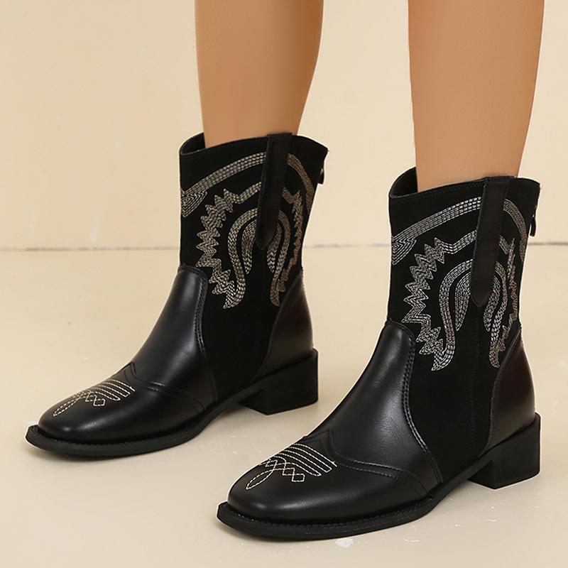 

Модные женские ботильоны на толстой подошве, зимняя мода, туфли на среднем каблуке, прогулочные кожаные туфли, женские туфли-лодочки 2024 года, элегантные туфли-лодочки для женщин 42 чёрный