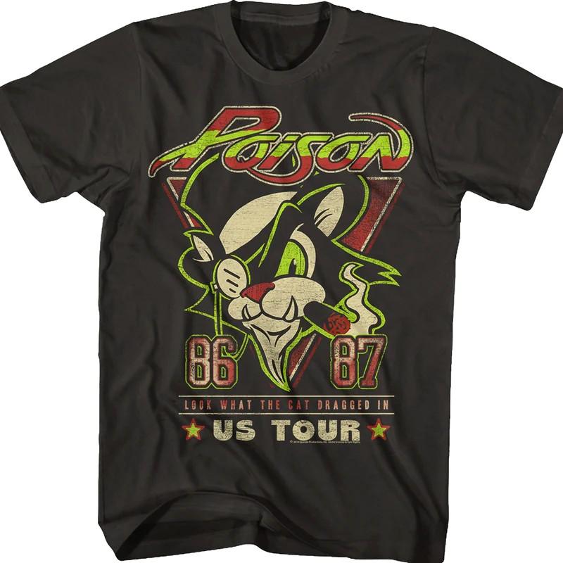 Look What The Cat Dragged In US Tour Poison Shirt Black Unisex S-234XL EM0348 S разноцветный