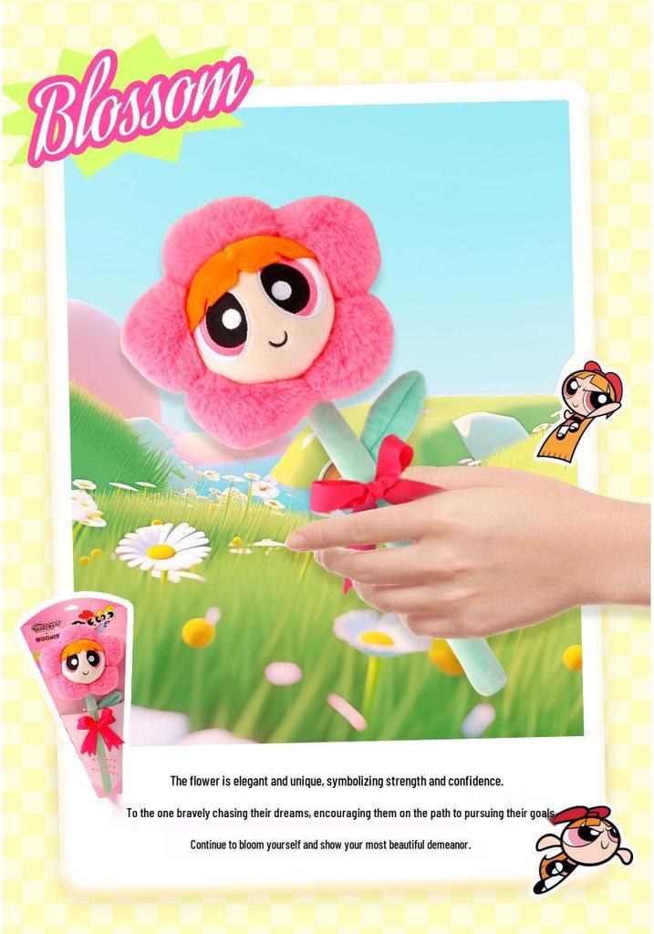 Powerpuff Girls Plush Doll - Little Red Flower Edition, Cute Children's Gift