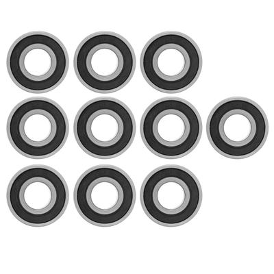 10Pcs 6202RS Black Bearing Steel Deep Groove Ball Bearing 15mm
