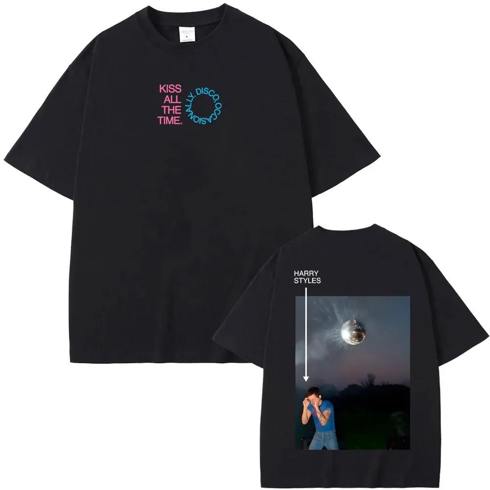 Harry Styles Kiss All The Time Disco Occasionally TShirt 100 Soft Cotton Fan Merch Harajuku Streetwear Women And Men Tshirts