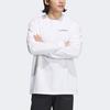 Adidas Letter Logo Print Round Neck Long Sleeve T-Shirt Men Tops White IT8845