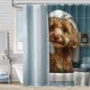 Waterproof Curtain With Mildewproof Shower Sea Wave Dinosaur Whale And Cat Print