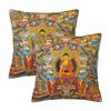 Tantric Buddhist Deity Buddhism God Buddha 2 Pcs Square Pillowcase Pillow Cover Cushion Throw Pillow For Home Car