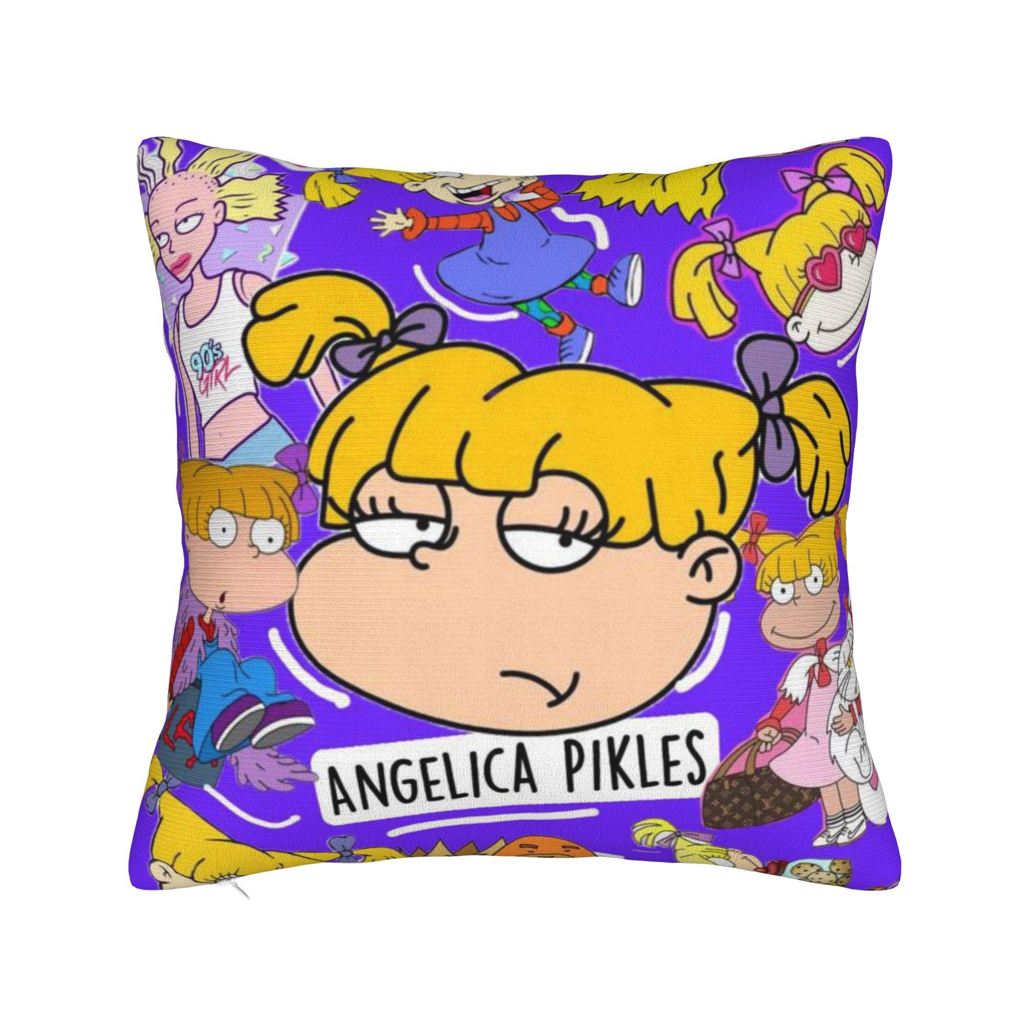 Decorative Pillow Cover Rugrats Chuckie Finster Anime Accessories Sofa  Throw Pillow Case Cover Zippered Multiple Sizes 12x12Inch