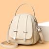 Women's PU Shoulder Bag Multi-compartment Double-use Handbag Soft Leather Crossbody Bag