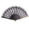 Black Spanish Style Dance Party Wedding Lace Silk Folding Hand Held Flower Fan