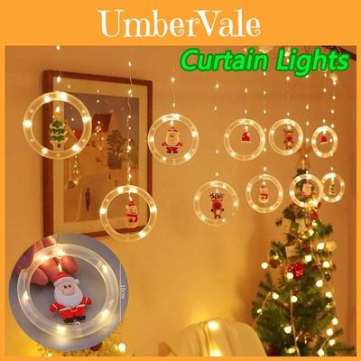 Christmas Led String Lights With Snowman And Tree Hangings For Indoor Festive Decor