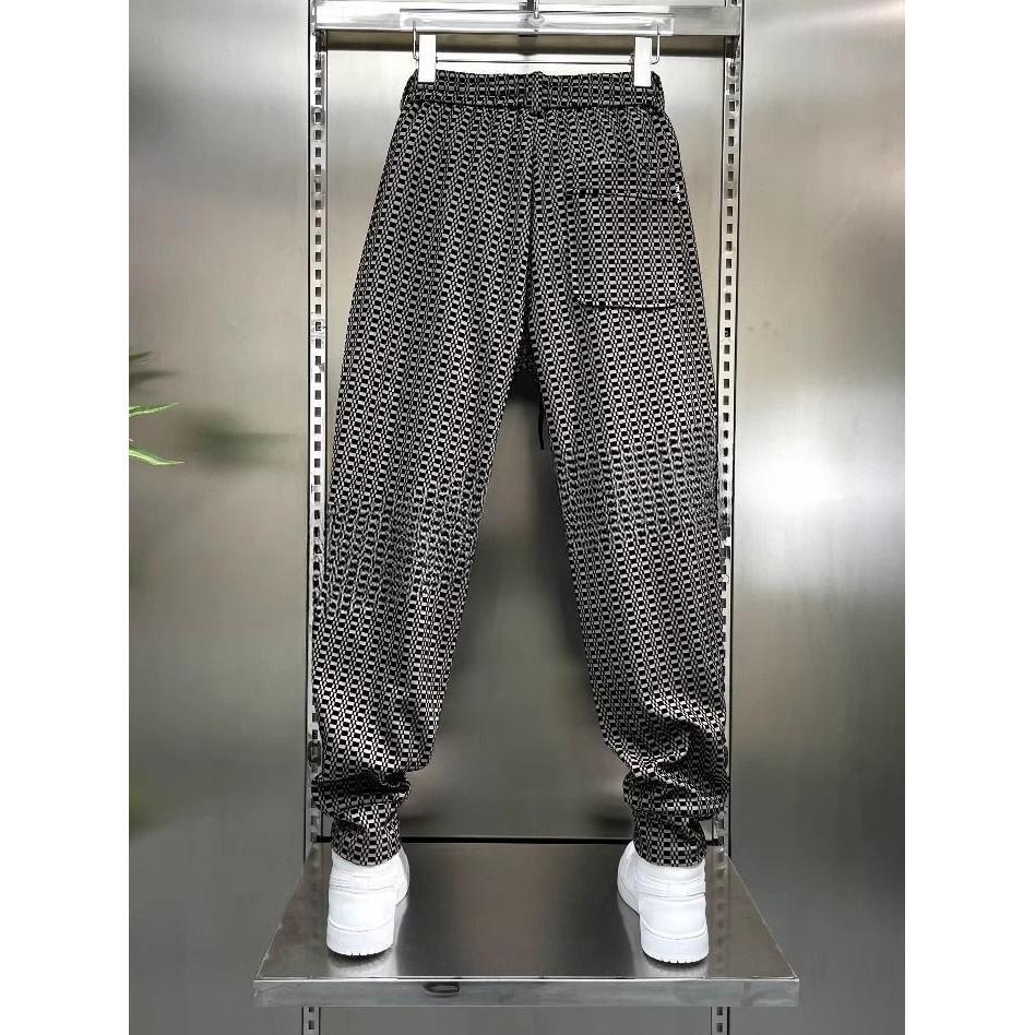 Spring and Summer Men's Flocking Sports Simple Fashion Versatile Outdoor Trend Loose Tied Feet Elastic Casual Pants Tide