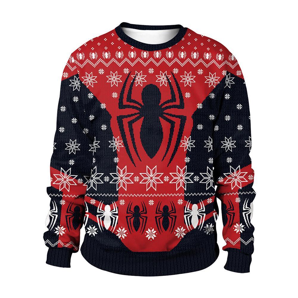 2024 Spring Animal Print Christmas Couple Hoodie - New Arrival, Round Neck Pullover