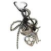 new product lovers silvery love heart chip Backpack pendant bowknot beads Key Chain decoration