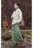 2025 Winter Women's Quilted Ramie Jacket with Frog Button and Stand Collar