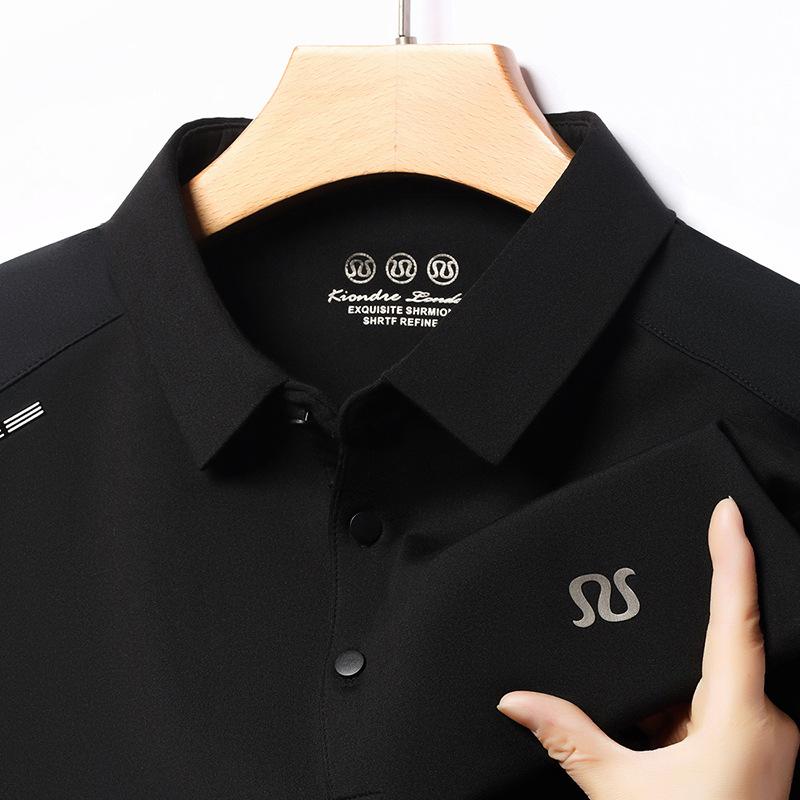 

Мужская рубашка поло с длинными рукавами, деловая, повседневная, свободная, с лацканами, для папы, футболка, топ 4XL