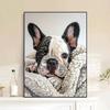 5d DIY Diamond Painting Cross Stitch Cute Animals Pet Bulldog Diamond Embroidery Mosaic Full Round Drill Home Decor Crafts