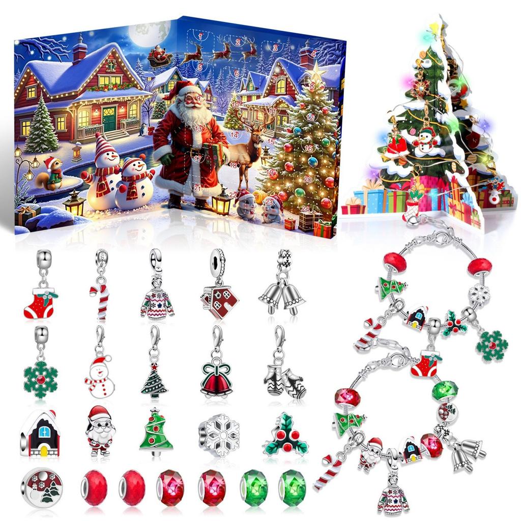 3D Three-dimensional Christmas Advent Calendar DIY Accessory Set Holiday Gift for Little Girls