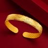 Gold-Plated Dragon & Phoenix Bangle - Women's Simulated Gold High-End Wedding Jewelry