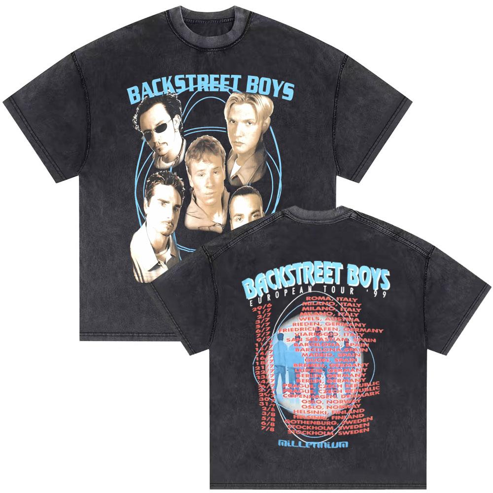 Washed Vintage Backstreet Boys Presents This Is Us Tour T Shirts Mens Casual Oversized Tshirts Boy Band Bsb Group Tshirt S