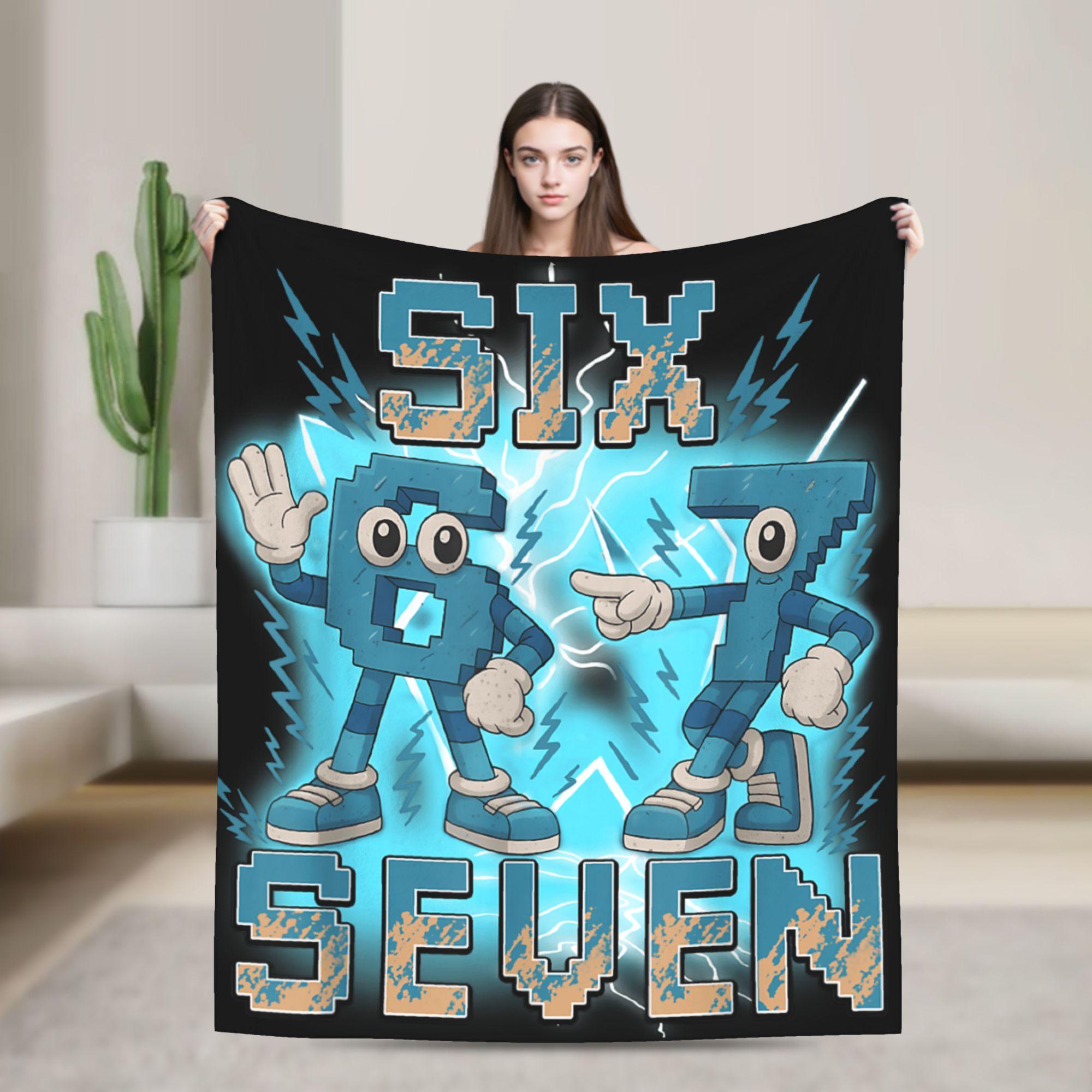 

Bruh 67 Six Seven 6-7 Funny Brainrot Meme Super Soft Blankets Plush Throw Blanket Bedroom Flannel Bedspread Sofa Bed Cover 75x90cm