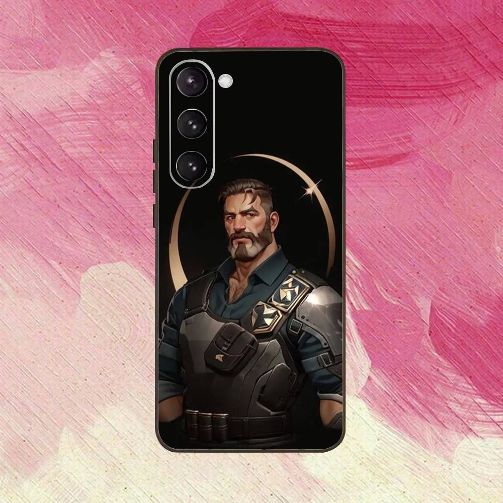 V-Valorant Agent B-Brimstone-ES Phone Case For Samsung Galaxy A73,A72,A71,A70,A53,A52,A51,Others Soft Black Cover
