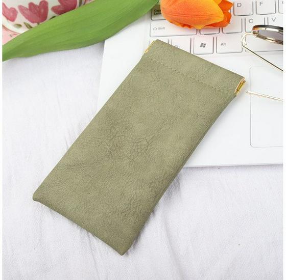 Leather Sunglasses Case with Automatic Spring Closure 18 x 9 cm