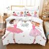 3D souprava ložního prádla pro dívčí pokoj Taneční dívčí povlak na peřinu 2/3dílný dárek k narozeninám AU140 * 210 v plné velikosti mikrovlákno Rychleschnoucí měkký bytový textil