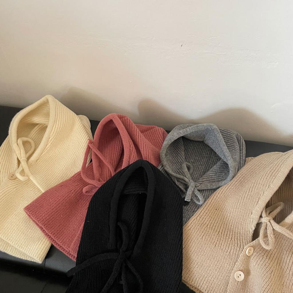 Knit Hoodie Hat for Students Adult Windproof Winter Balaclava Neck Protect Hat with Adjustable Size Warm Cycling Hat