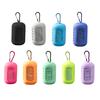 Reusable Cooling Towel Microfiber Cooling Towel with Carabiner Silicone Case Breathable Sweat Towel for Neck Face Running Hiking Fitness