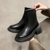 Thick-soled Fashion Small Short Boots Soft Leather Martin Boots Women's Autumn 2025 New Versatile High-end Casual Women's Boots