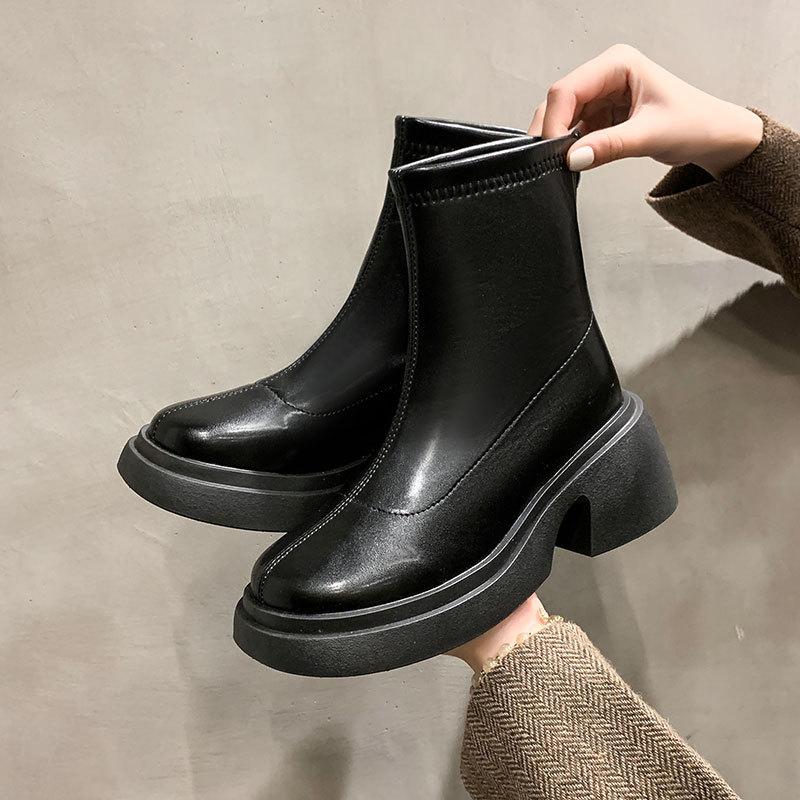Thick-soled Fashion Small Short Boots Soft Leather Martin Boots Women's Autumn 2025 New Versatile High-end Casual Women's Boots