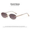 Högkvalitativa Europeiska och Amerikanska Ramlösa Lyxiga Mode Solglasögon för Kvinnor SZ3606